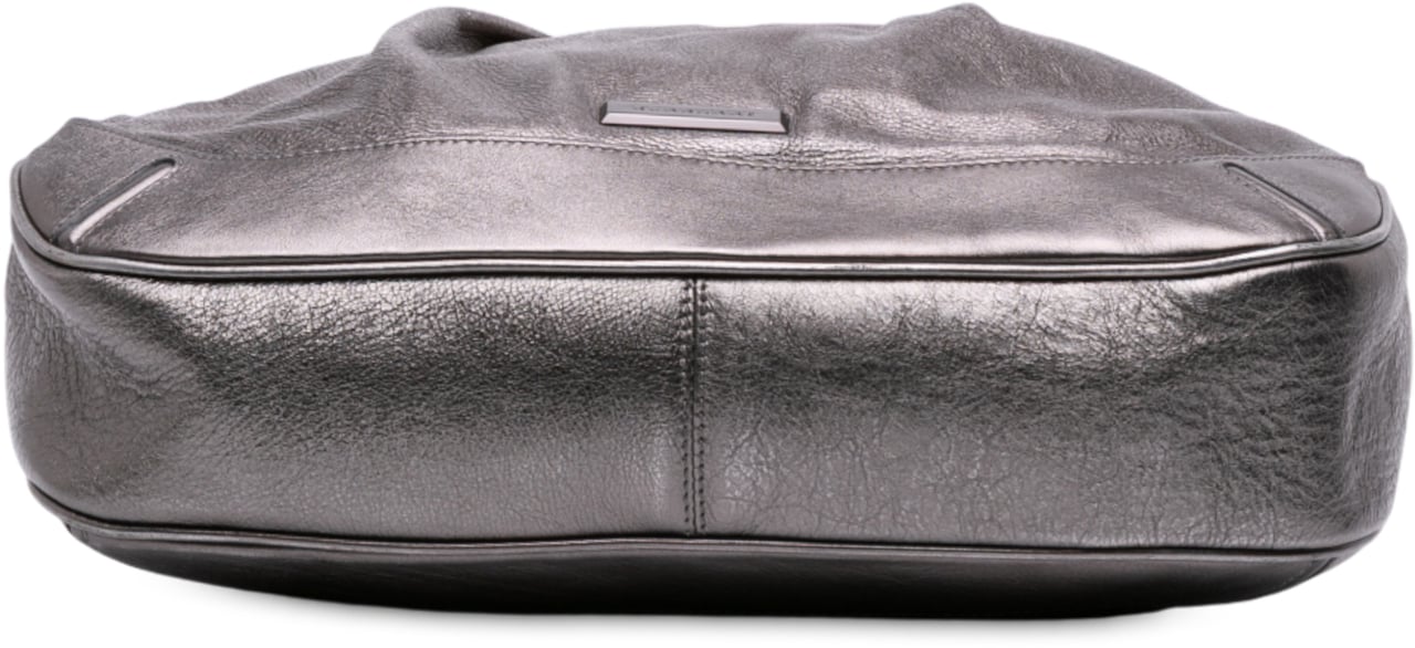 Burberry Metallic Leather Fairby Hobo Grijs