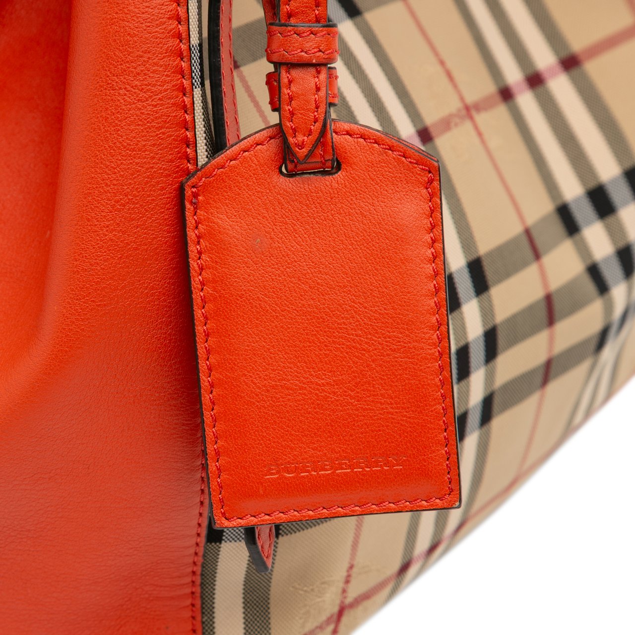 Burberry Small Haymarket Check Canvas and Leather Canterbury Tote Bruin