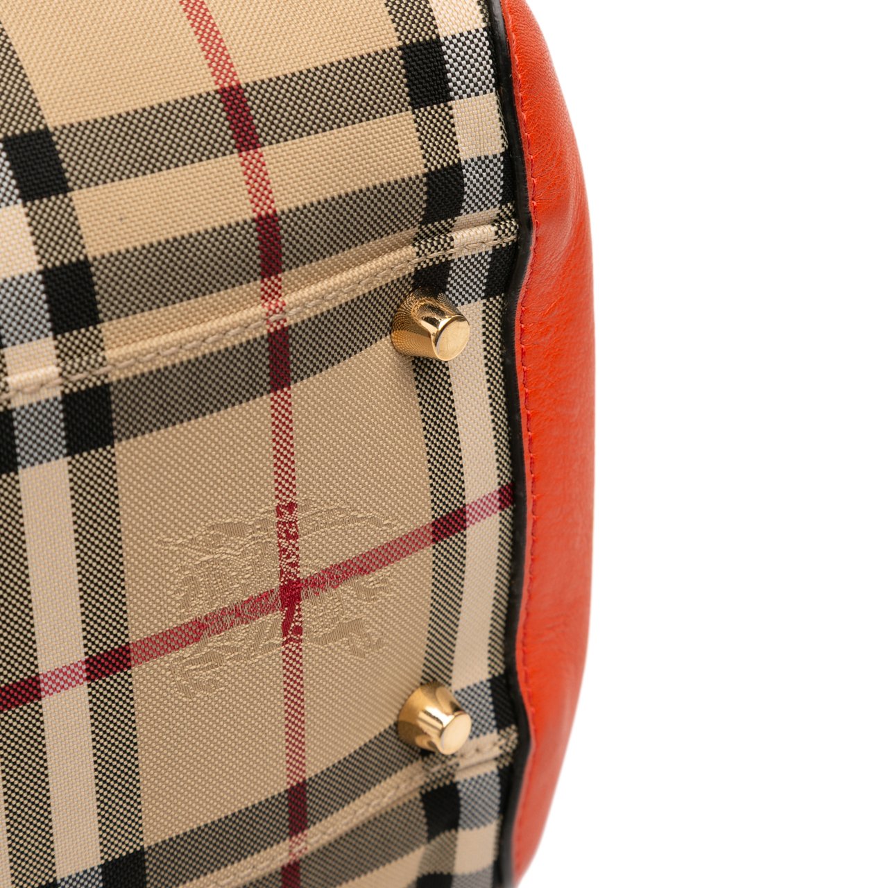 Burberry Small Haymarket Check Canvas and Leather Canterbury Tote Bruin
