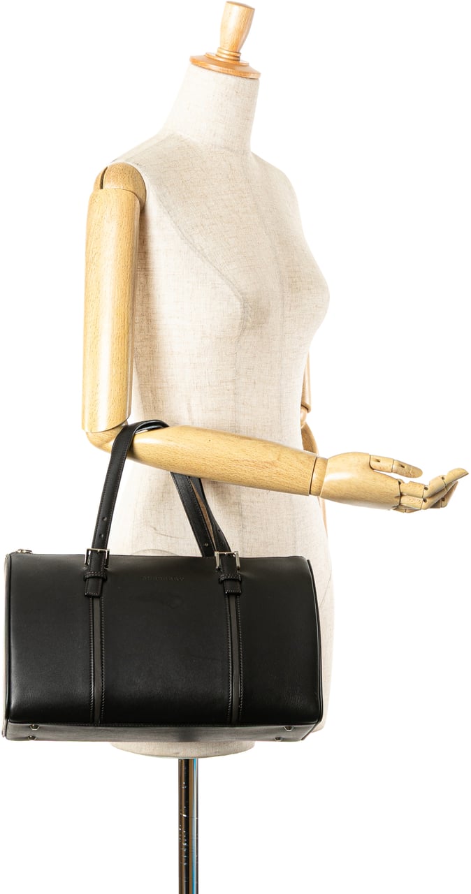 Burberry Leather Boston Bag Zwart