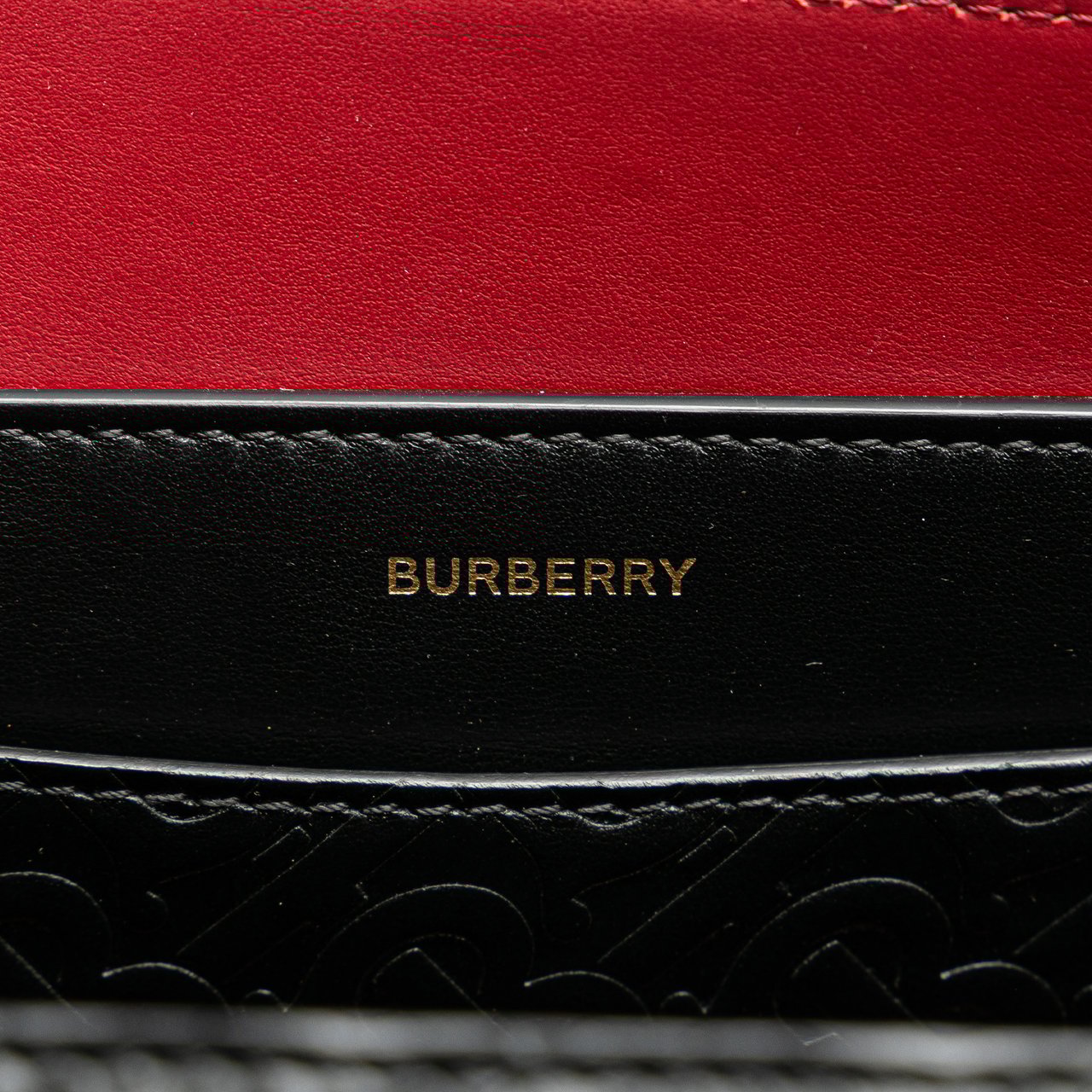 Burberry Small TB Monogram Embossed Leather Belt Bag Zwart