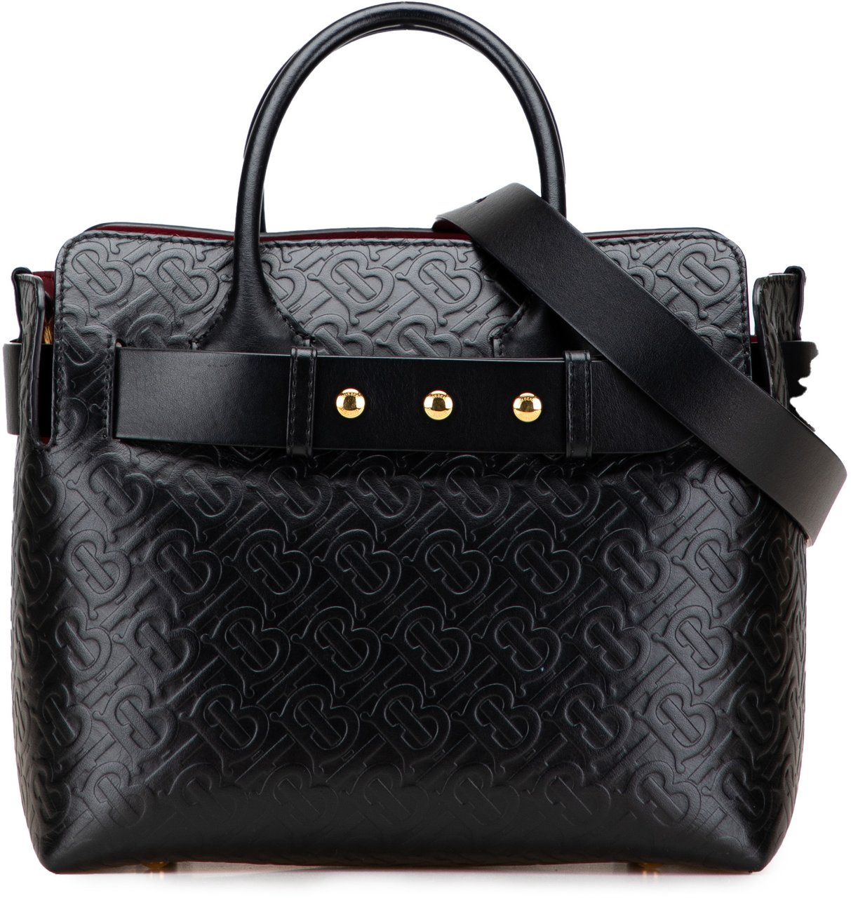 Burberry Small TB Monogram Embossed Leather Belt Bag Zwart