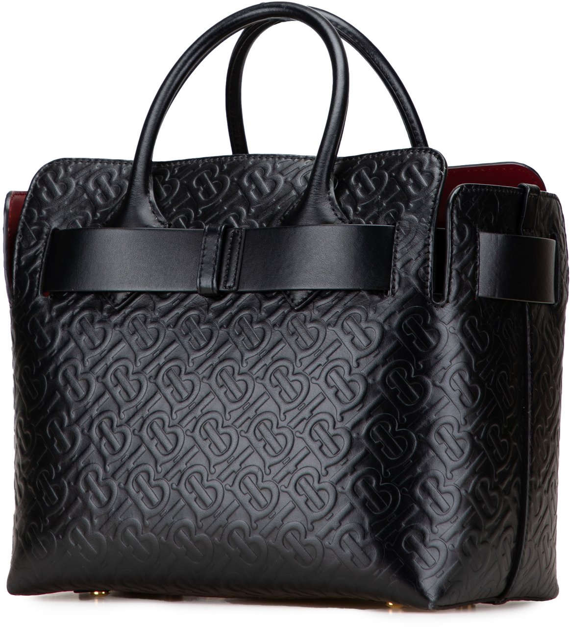 Burberry Small TB Monogram Embossed Leather Belt Bag Zwart