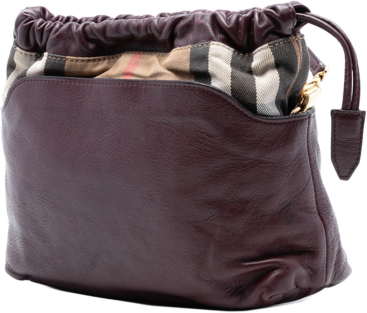 Burberry House Check Canvas and Calfskin Little Crush Crossbody Rood