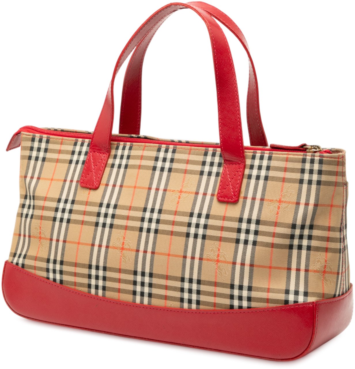 Burberry Haymarket Check Canvas Handbag Bruin