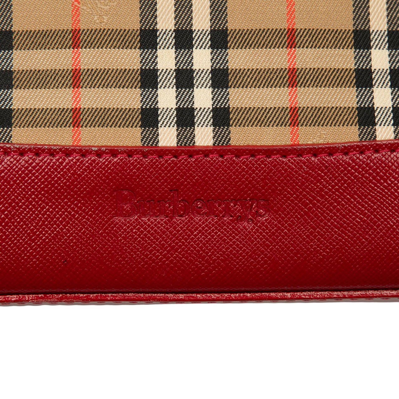 Burberry Haymarket Check Canvas Handbag Bruin