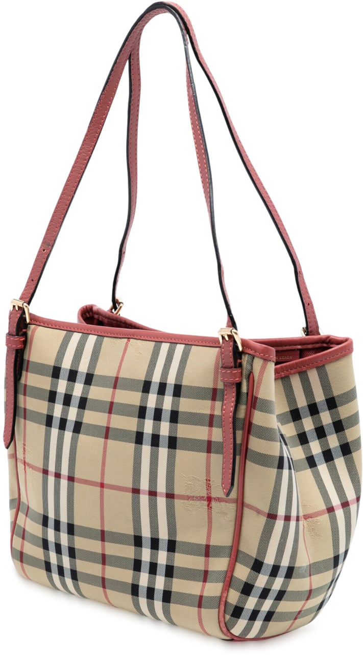 Burberry Small Haymarket Check Canvas Canterbury Tote Bruin