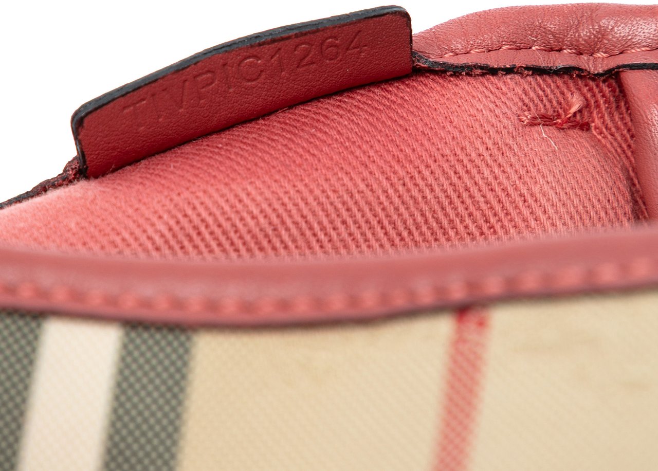 Burberry Small Haymarket Check Canvas Canterbury Tote Bruin