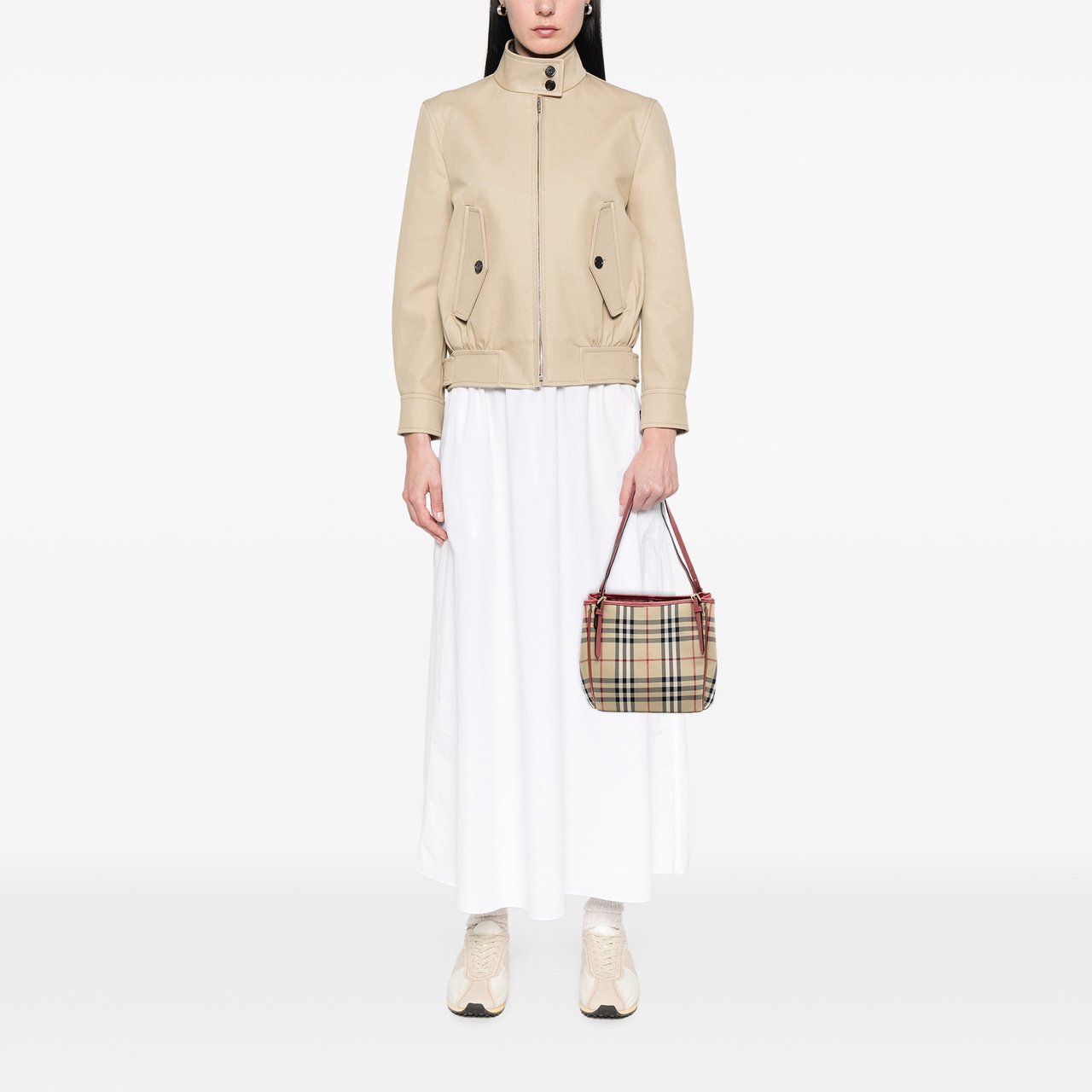 Burberry Small Haymarket Check Canvas Canterbury Tote Bruin