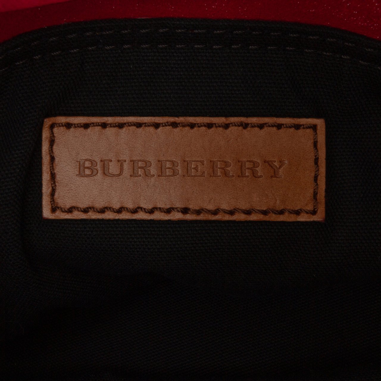 Burberry Small Mega Check Canvas and Suede Fringe Belgrove Bucket Bag Rood