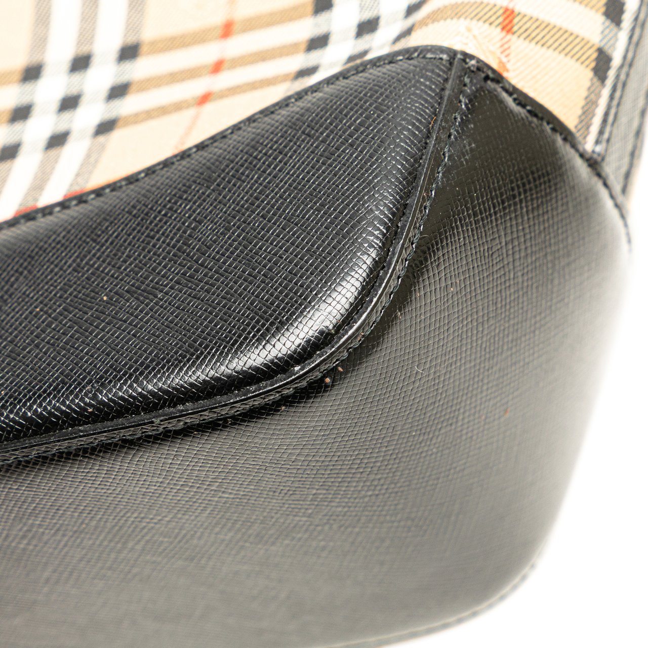 Burberry Haymarket Check Canvas Handbag Bruin