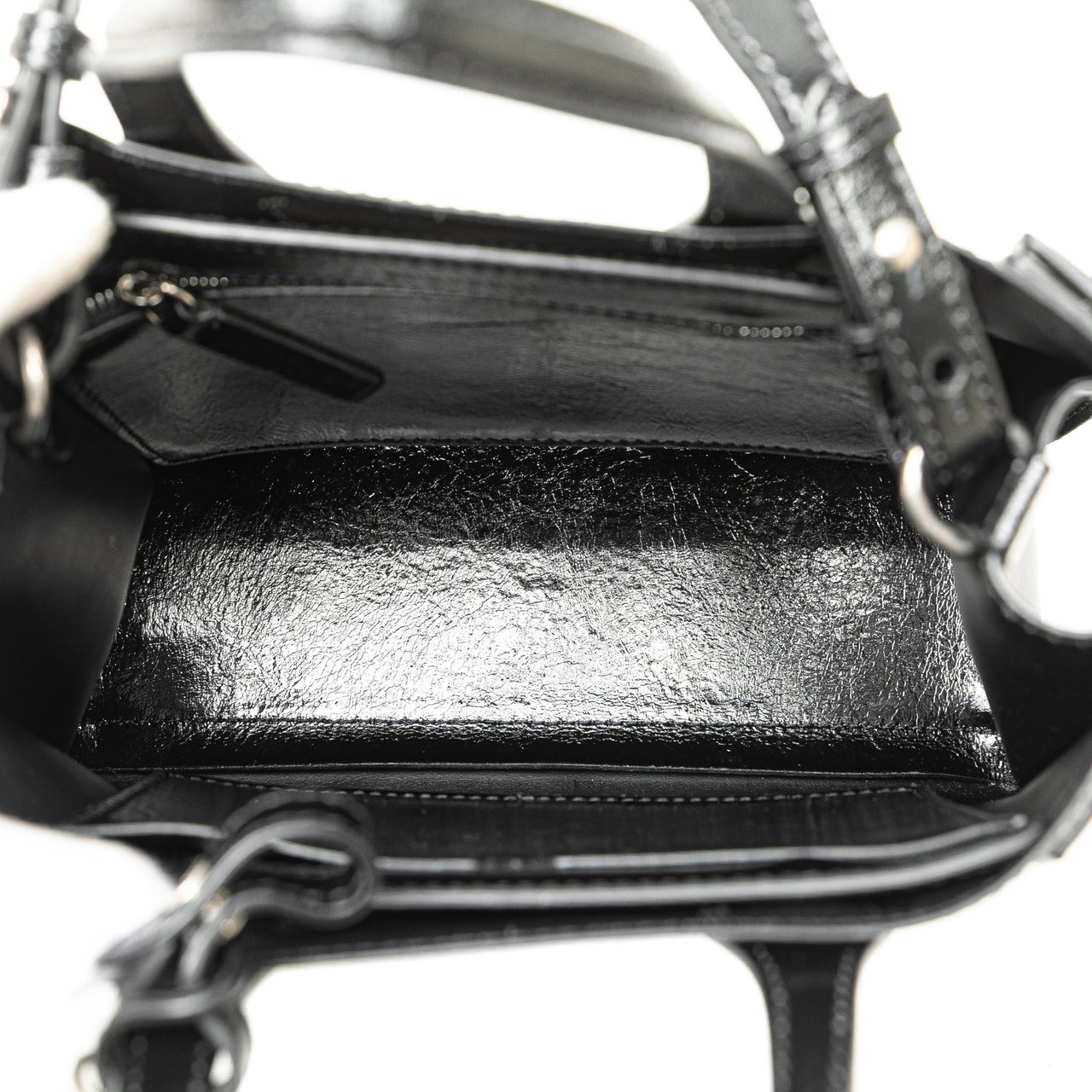 Burberry Small Soft Calfskin Banner Satchel Zwart