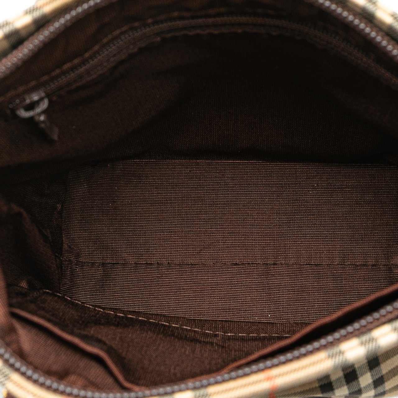 Burberry Haymarket Check Canvas Handbag Bruin