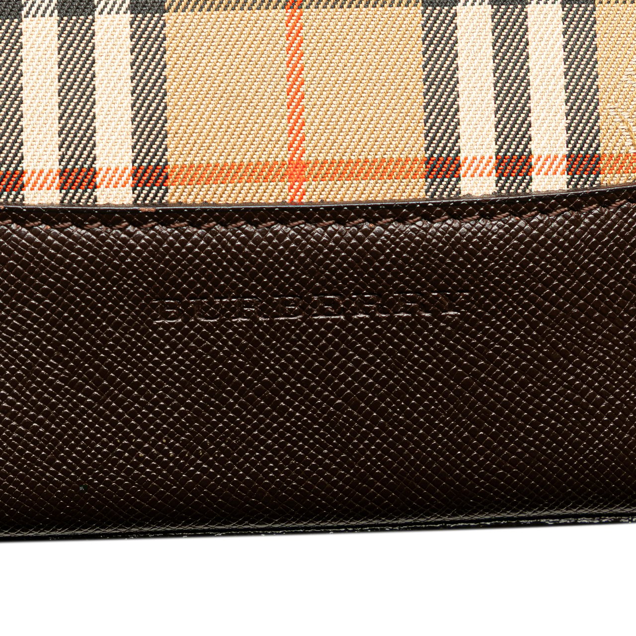 Burberry Haymarket Check Canvas Handbag Bruin
