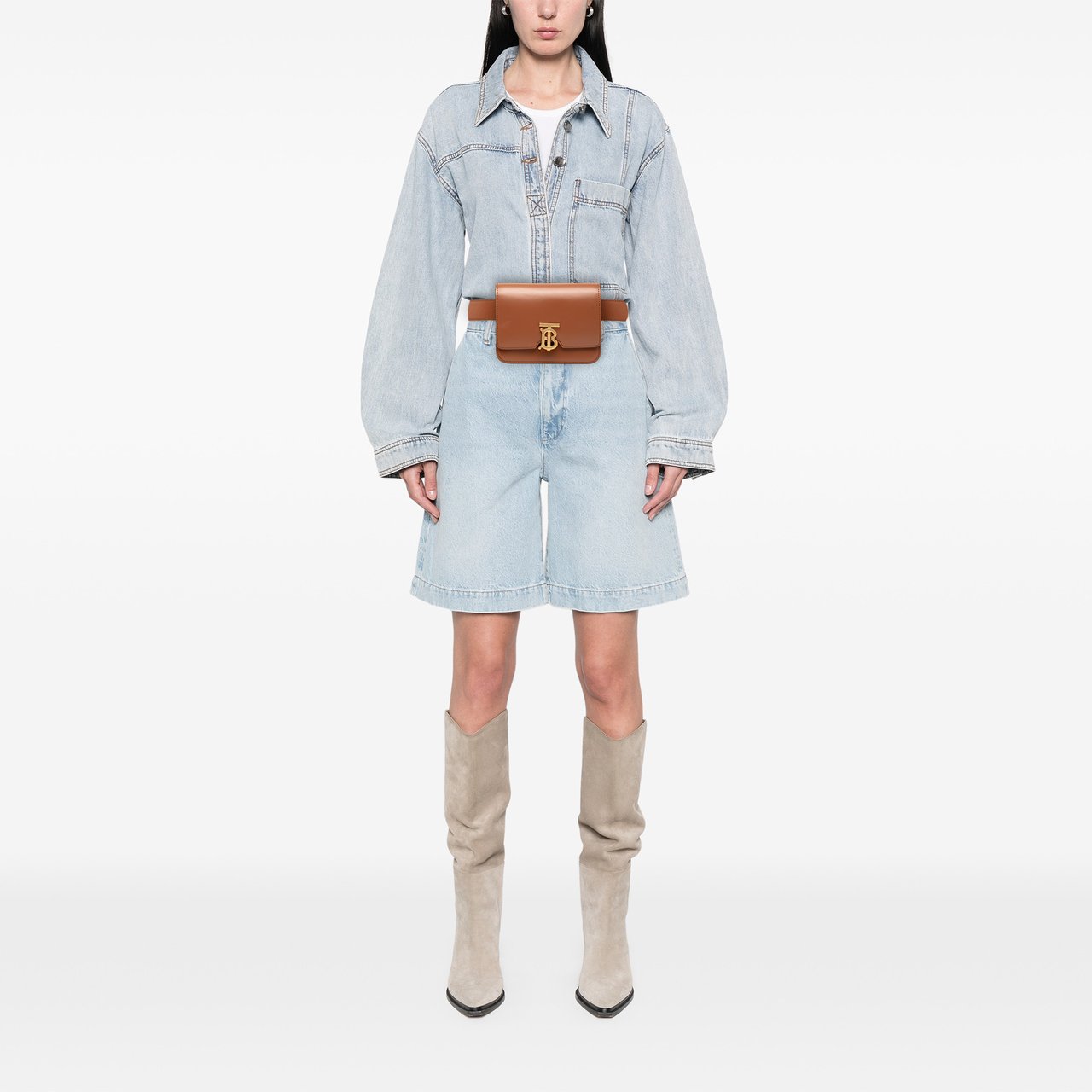 Burberry Leather TB Belt Bag Bruin