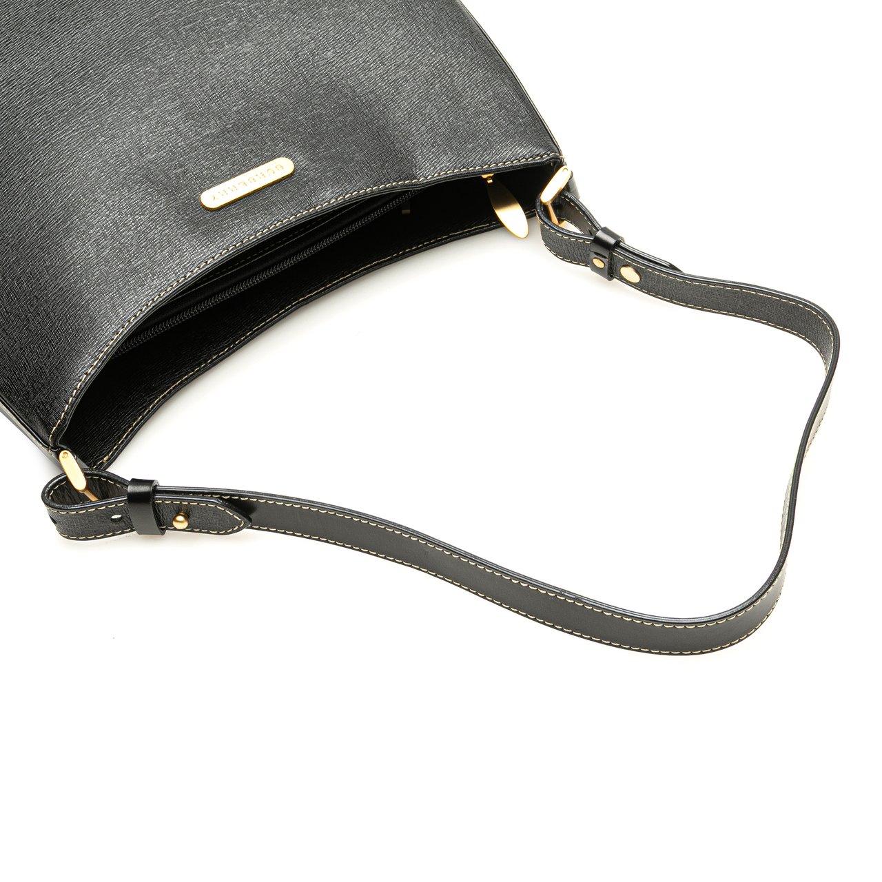 Burberry Leather Shoulder Bag Zwart