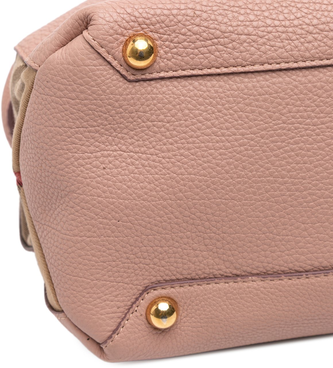Burberry Medium Leather and House Check Banner Satchel Roze