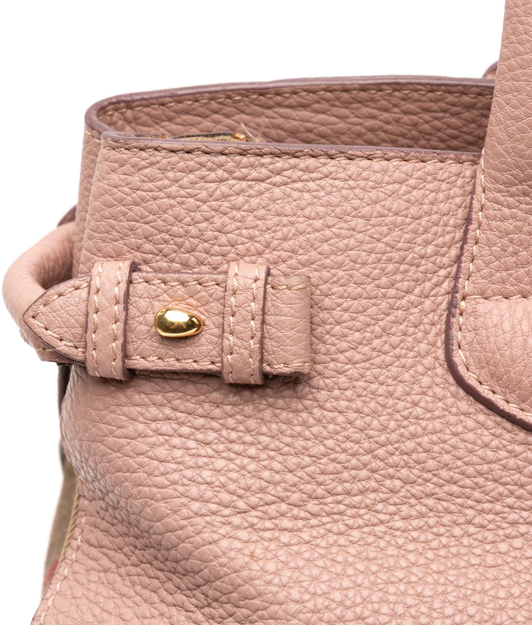 Burberry Medium Leather and House Check Banner Satchel Roze