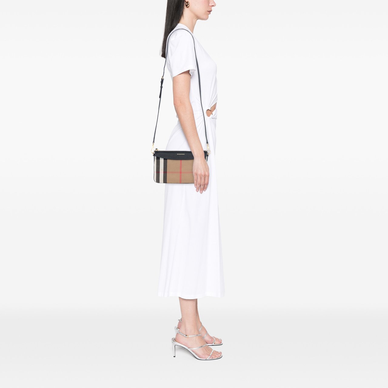 Burberry Mega Check Canvas Peyton Crossbody Bruin