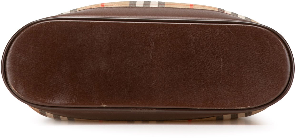Burberry Haymarket Check Canvas Shoulder Bag Bruin