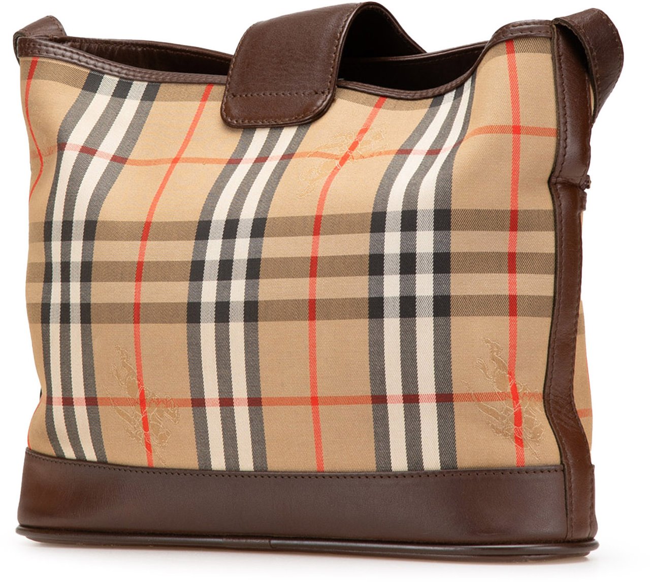 Burberry Haymarket Check Canvas Shoulder Bag Bruin
