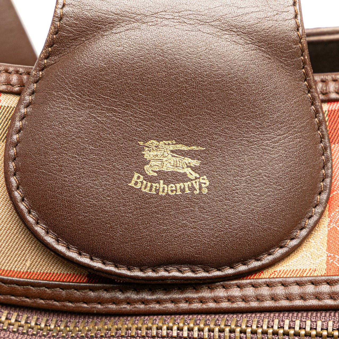 Burberry Haymarket Check Canvas Shoulder Bag Bruin