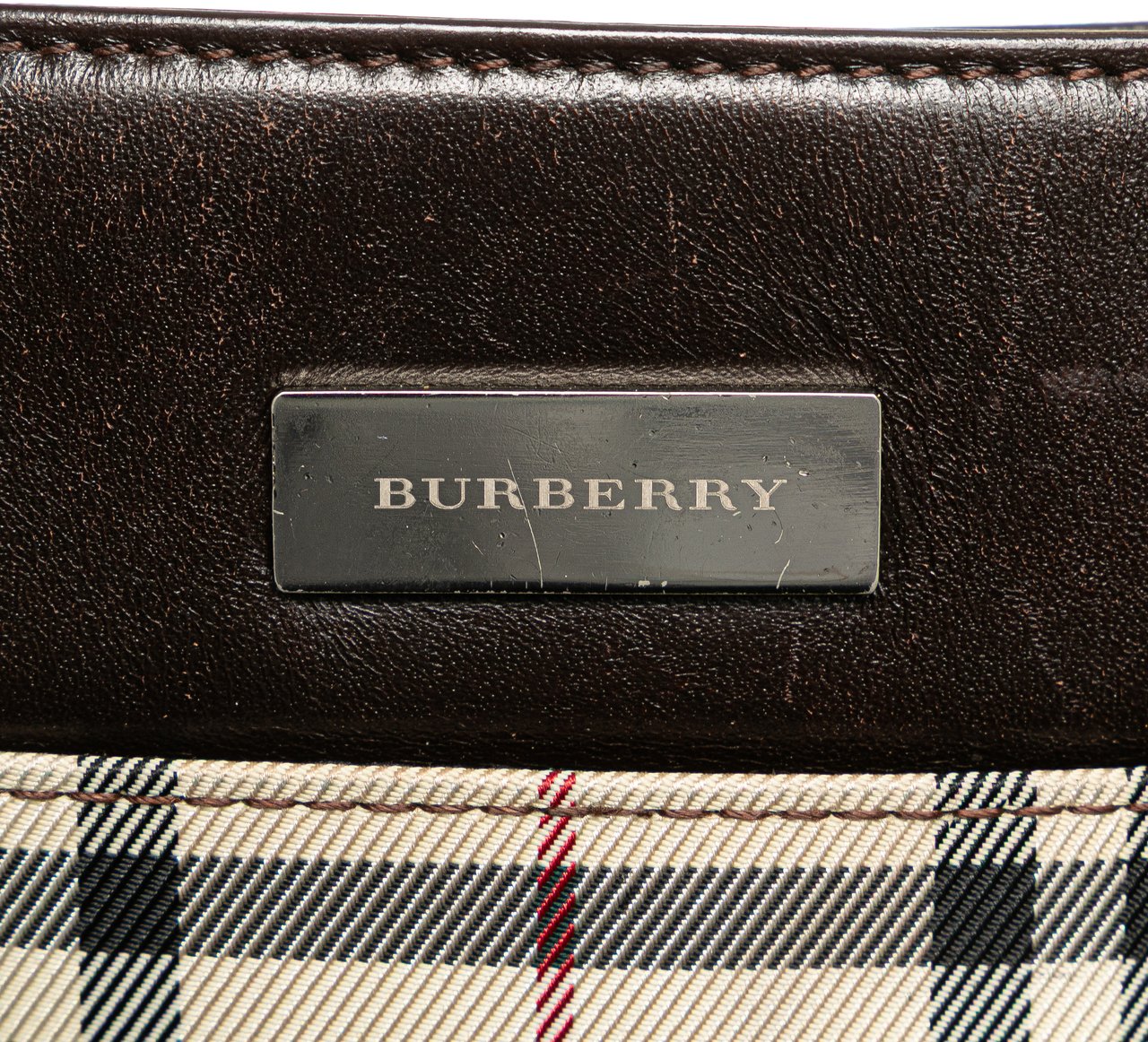 Burberry House Check Canvas Handbag Bruin