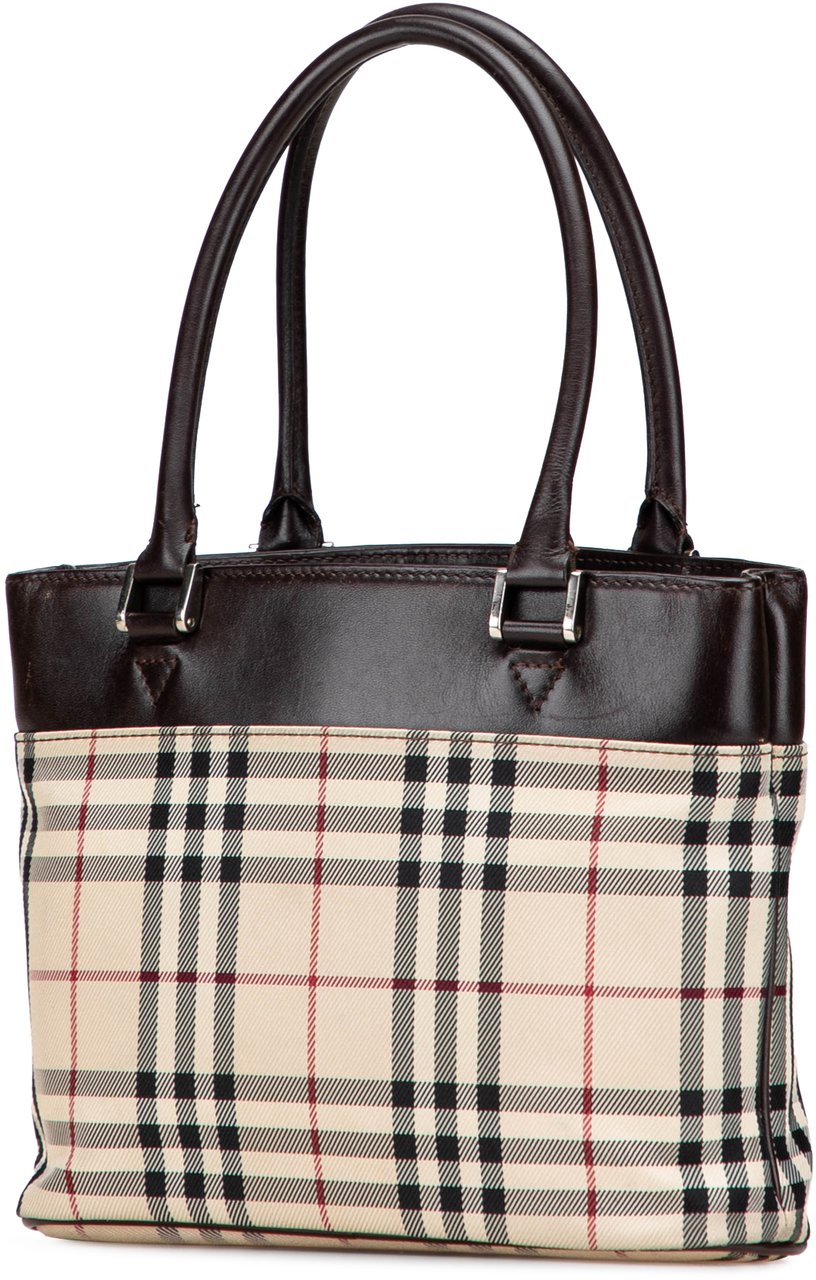 Burberry House Check Canvas Handbag Bruin