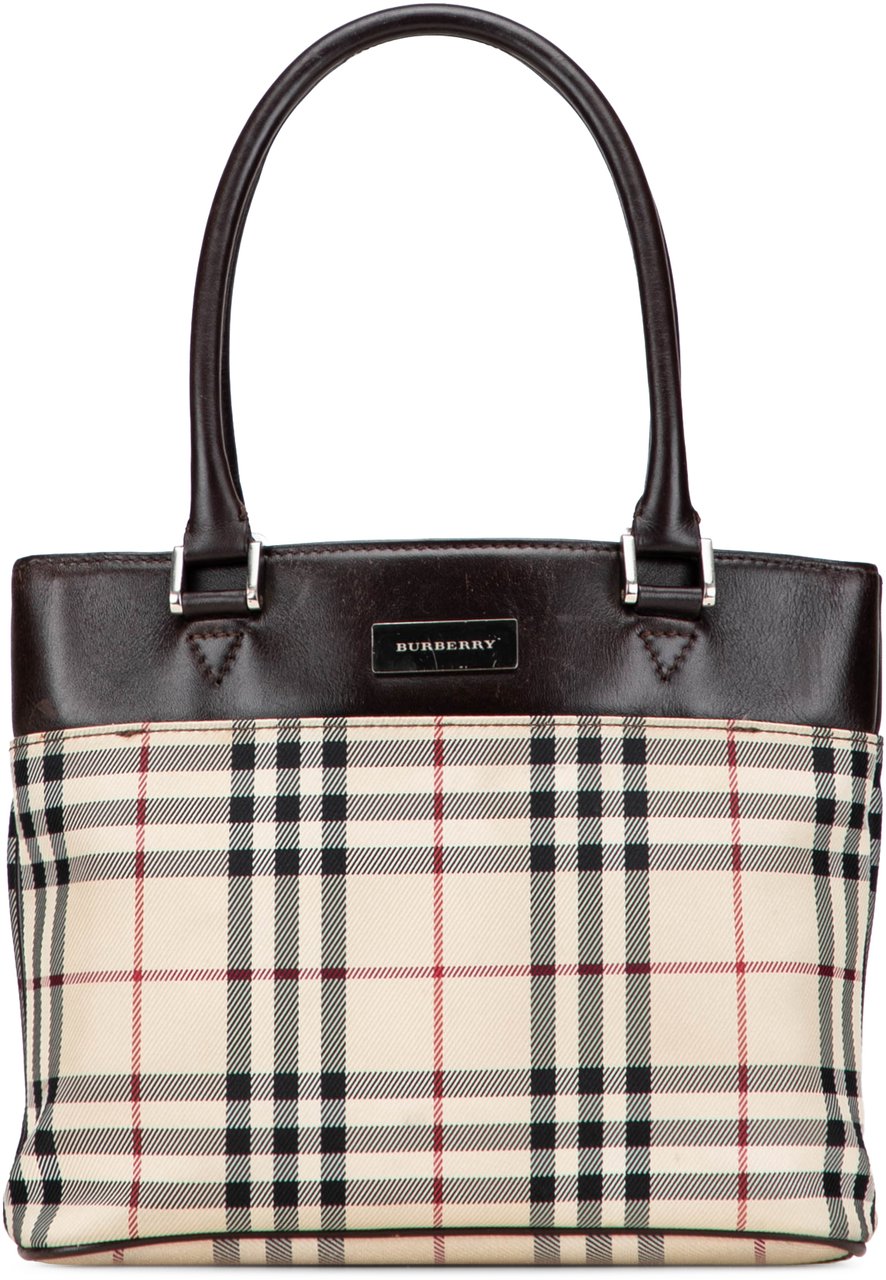 Burberry House Check Canvas Handbag Bruin