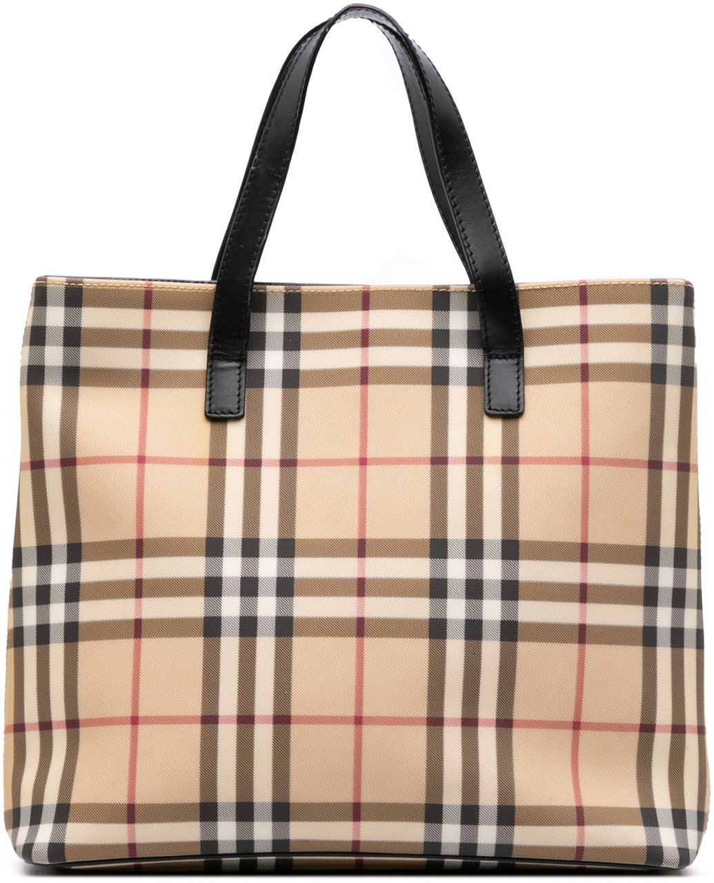 Burberry House Check Coated Canvas Tote Bruin