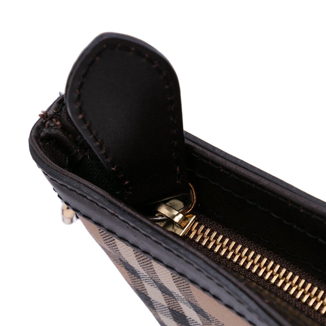 Burberry Medium Haymarket Check Coated Canvas Hartham Crossbody Bruin