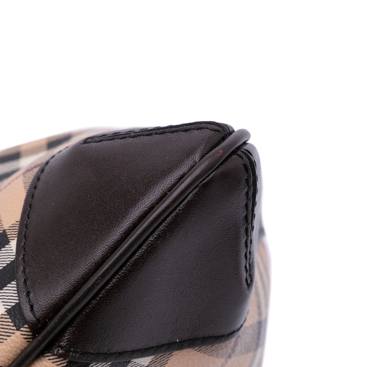 Burberry Medium Haymarket Check Coated Canvas Hartham Crossbody Bruin