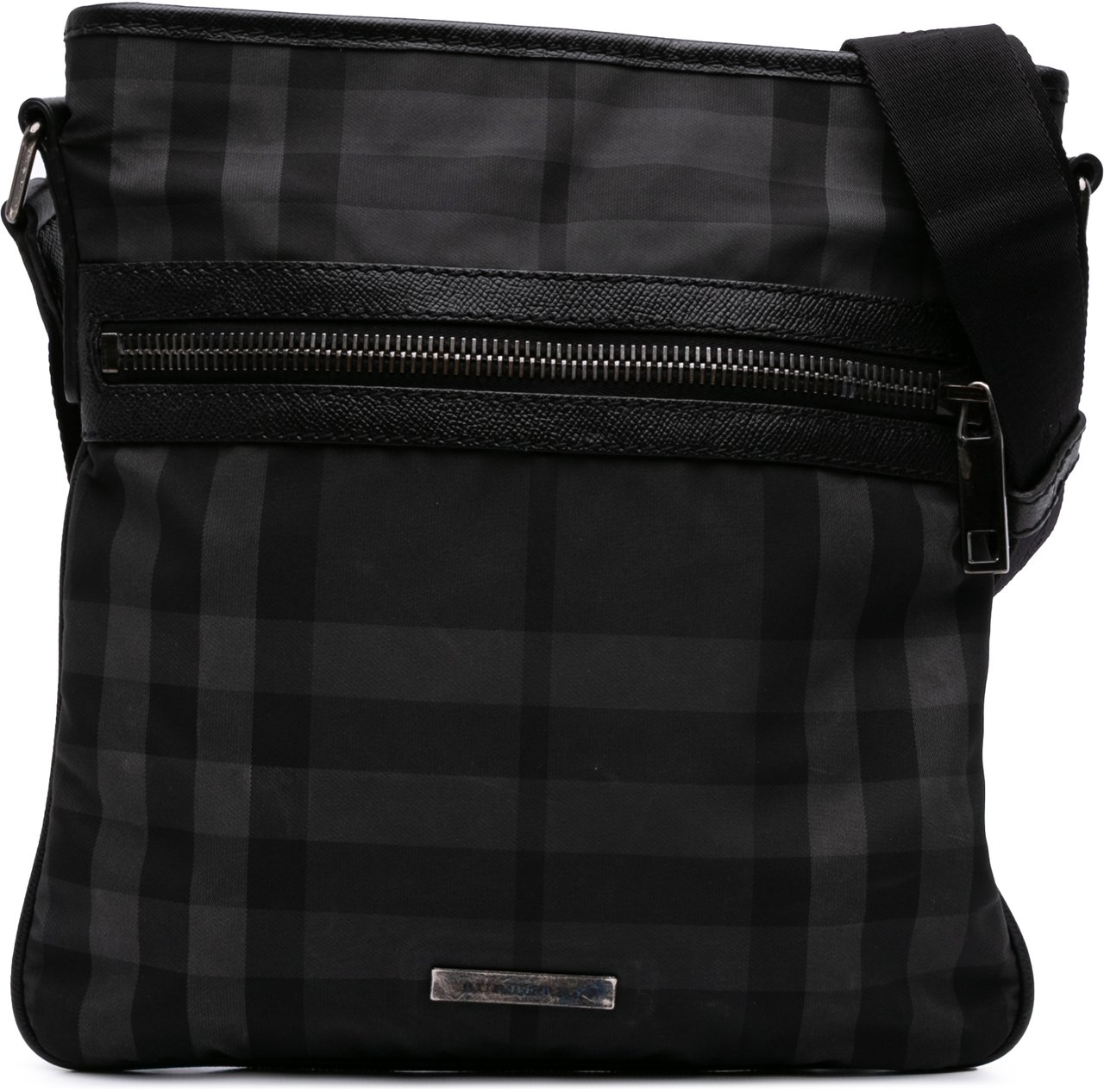 Burberry Smoke Check Canvas Crossbody Grijs