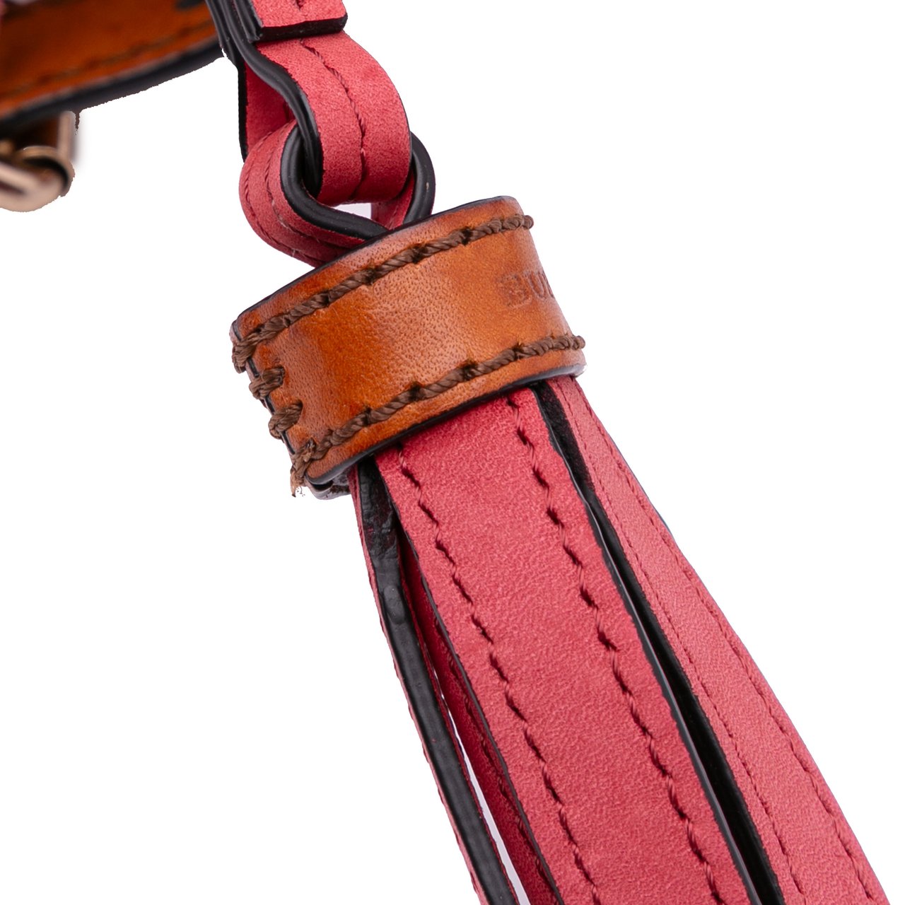 Burberry Small Mega Check Canvas and Suede Fringe Belgrove Bucket Bag Rood