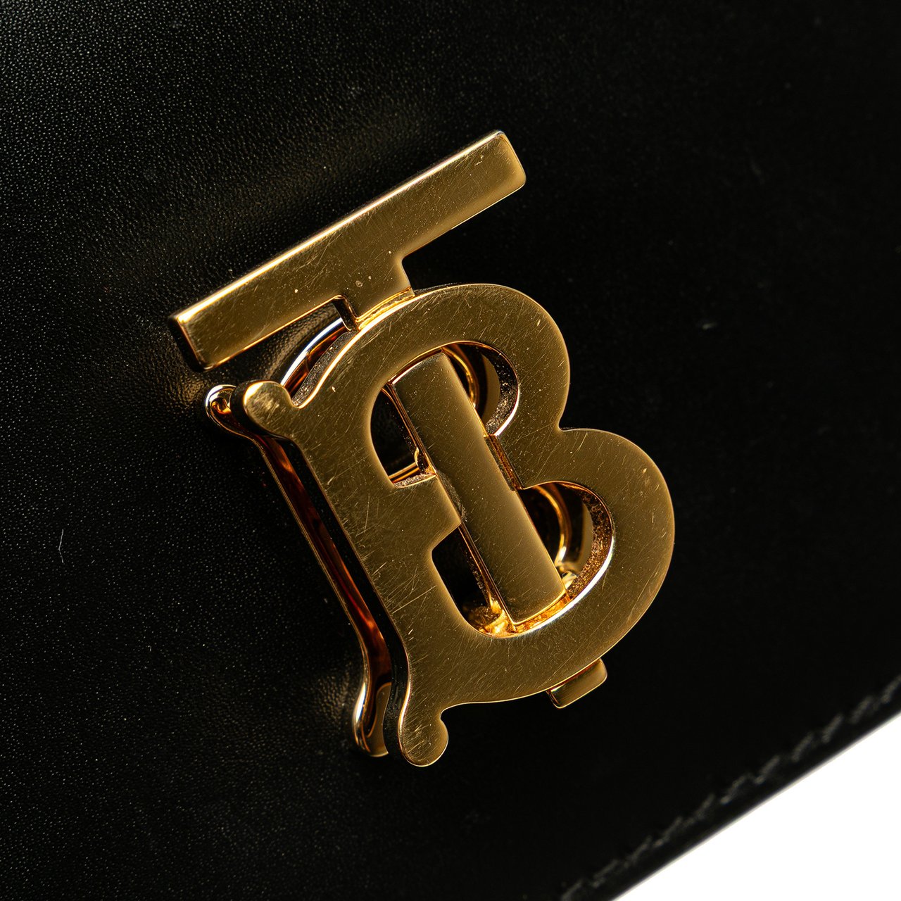 Burberry Mini Leather TB Crossbody Zwart