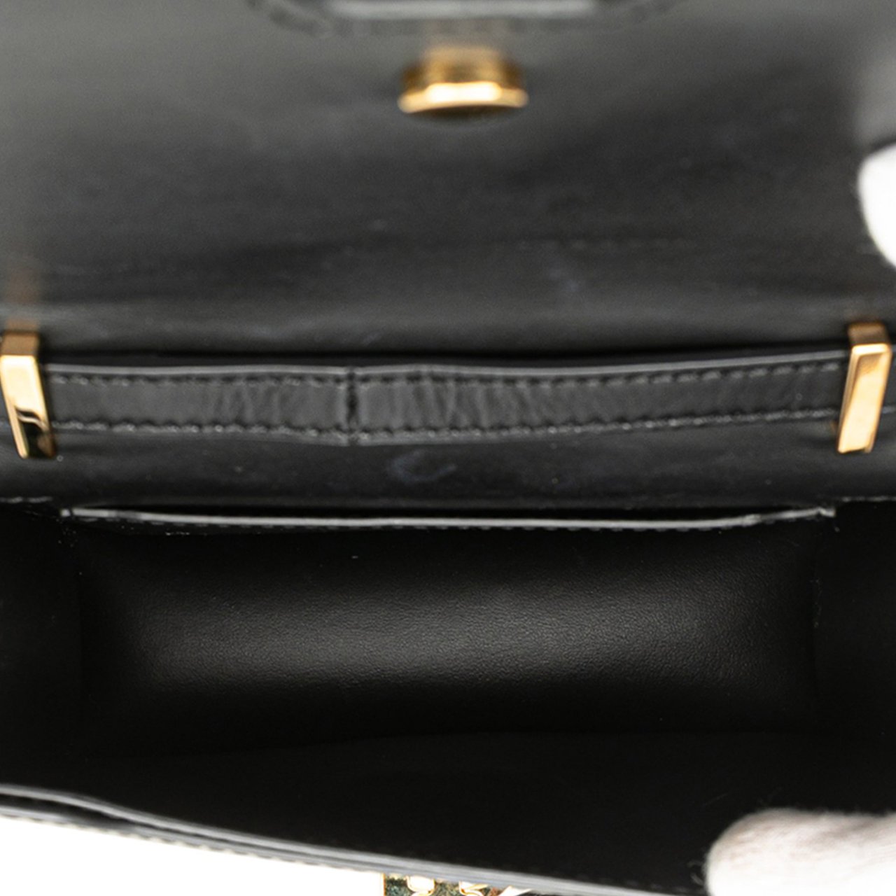 Burberry Mini Leather TB Crossbody Zwart