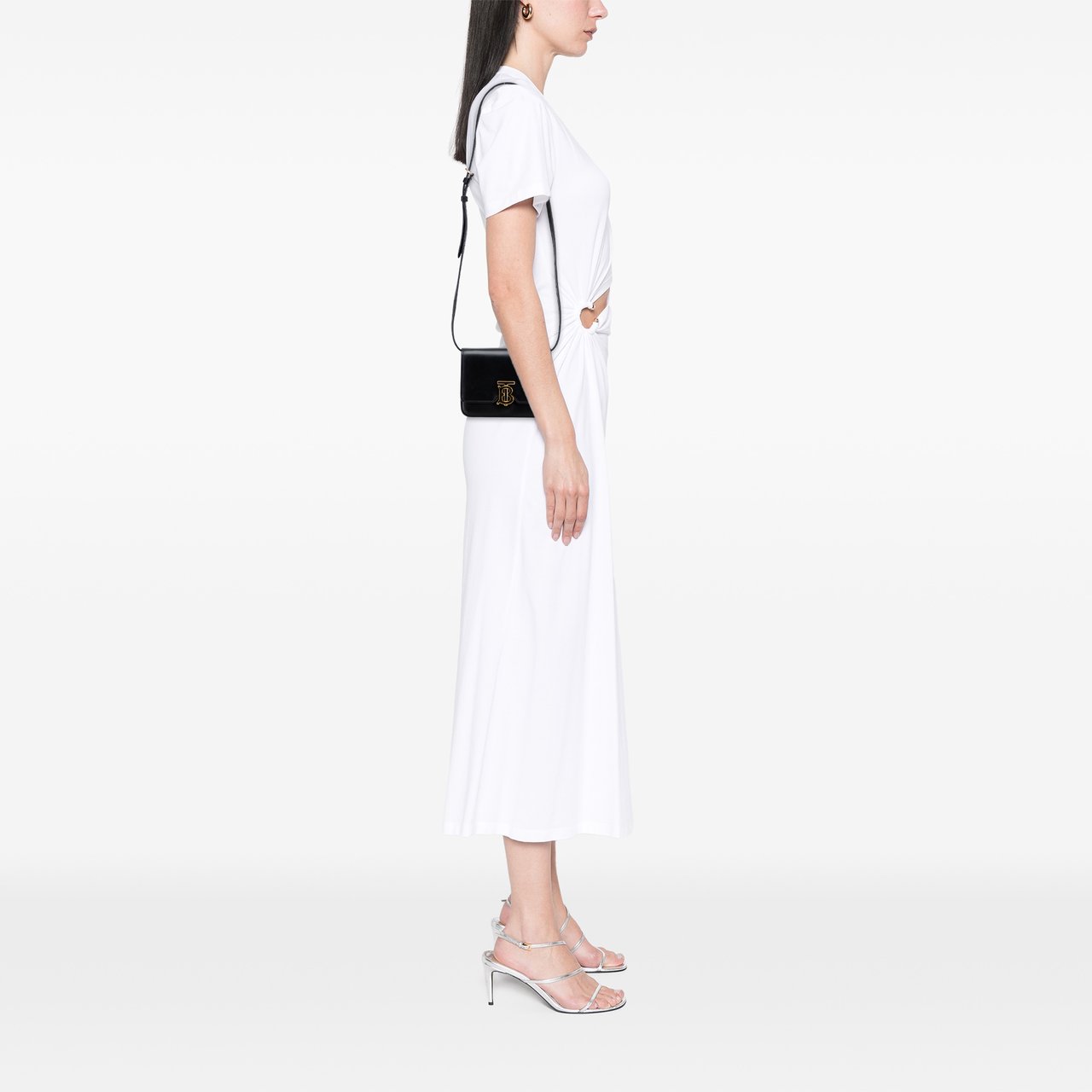 Burberry Mini Leather TB Crossbody Zwart