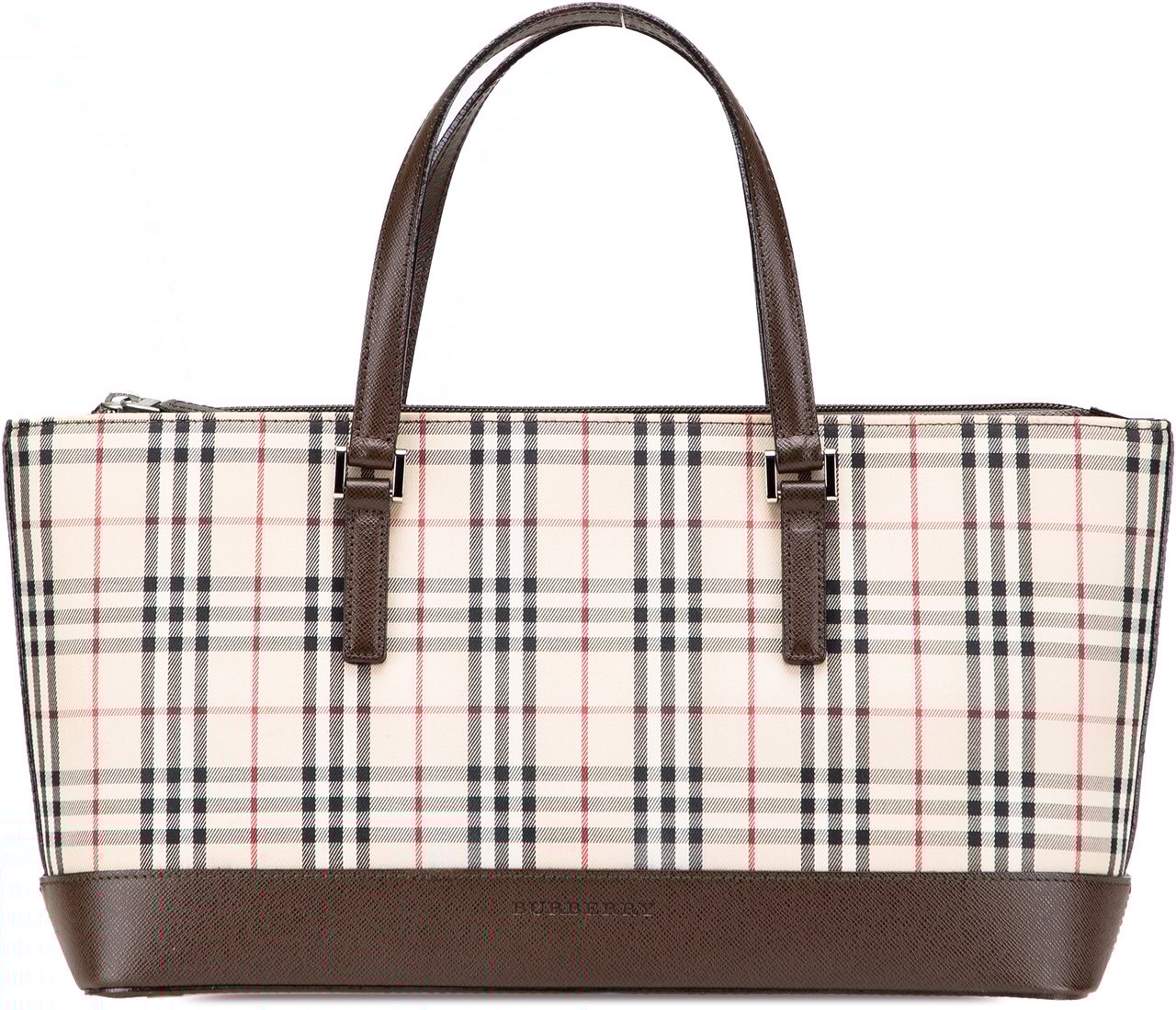 Burberry House Check Canvas Handbag Bruin