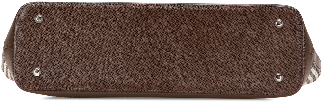 Burberry House Check Canvas Handbag Bruin