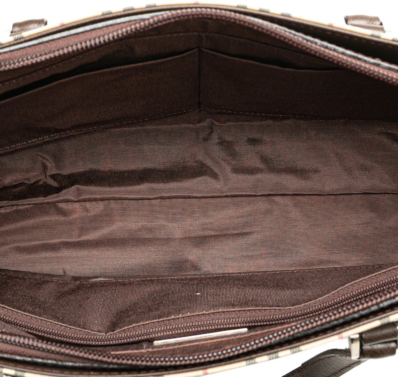 Burberry House Check Canvas Handbag Bruin