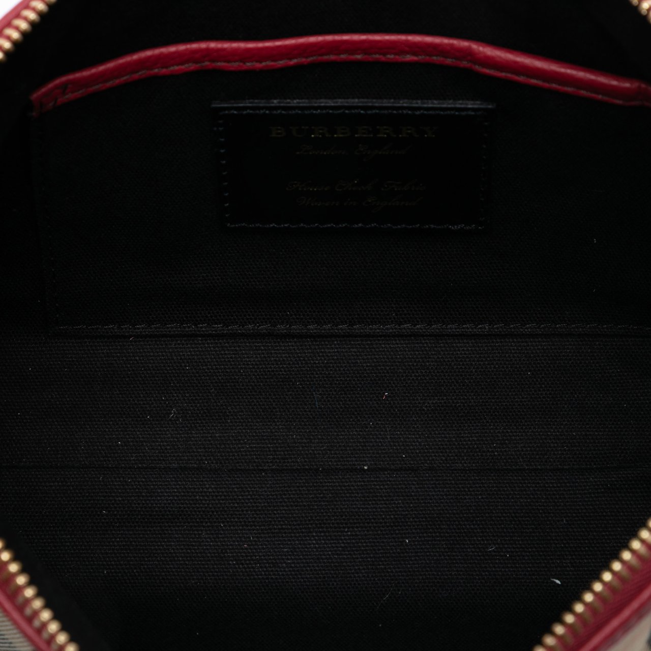 Burberry House Check Canvas Derby Abingdon Convertible Clutch Bruin