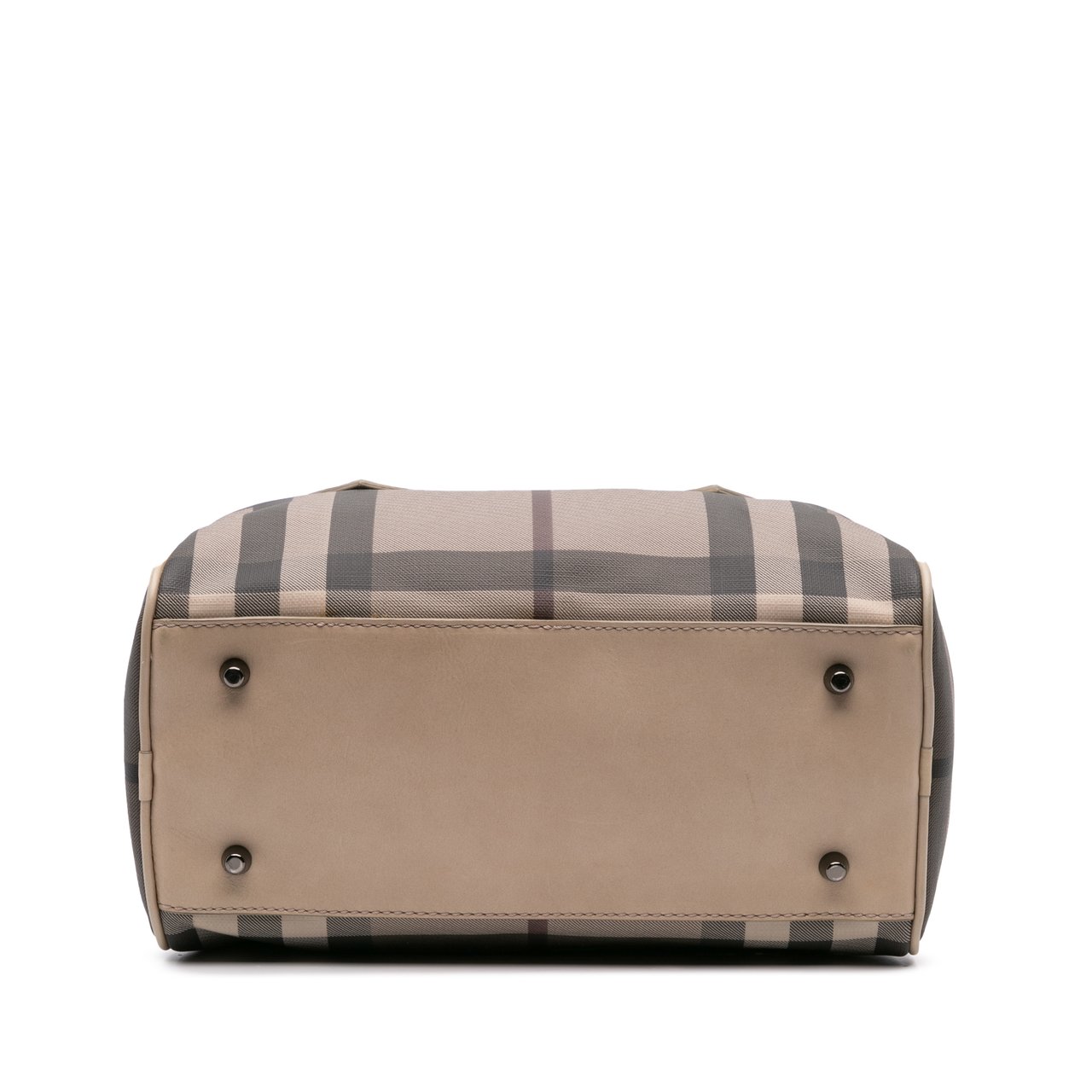 Burberry Smoke Check Coated Canvas Chester Boston Bag Bruin