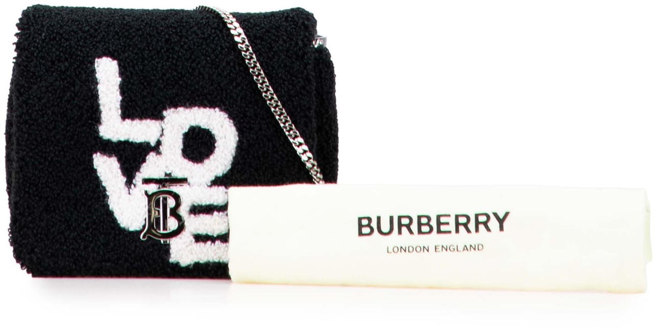 Burberry Mini Terry Cloth Lola Love Crossbody Zwart