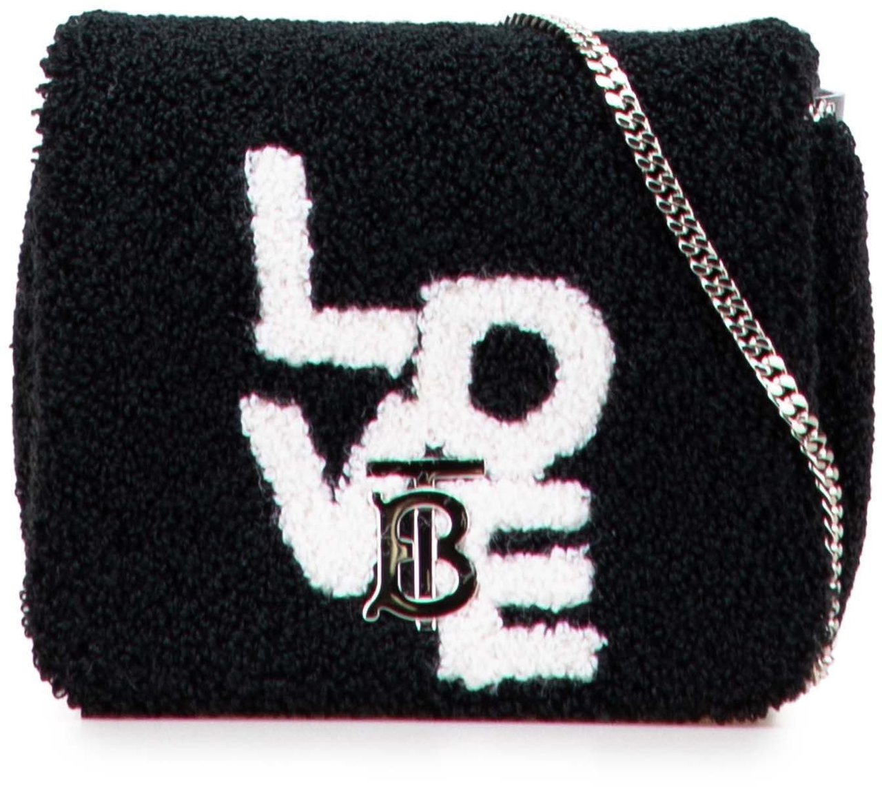 Burberry Mini Terry Cloth Lola Love Crossbody Zwart