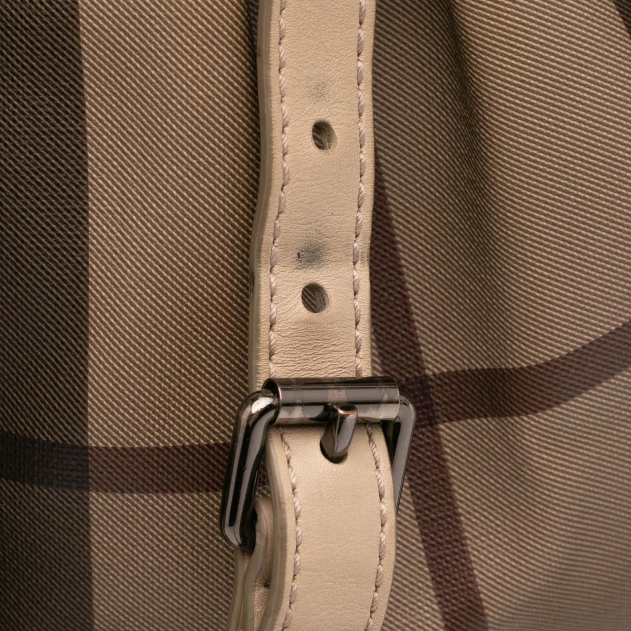 Burberry Smoke Check Coated Canvas Northfield Satchel Bruin