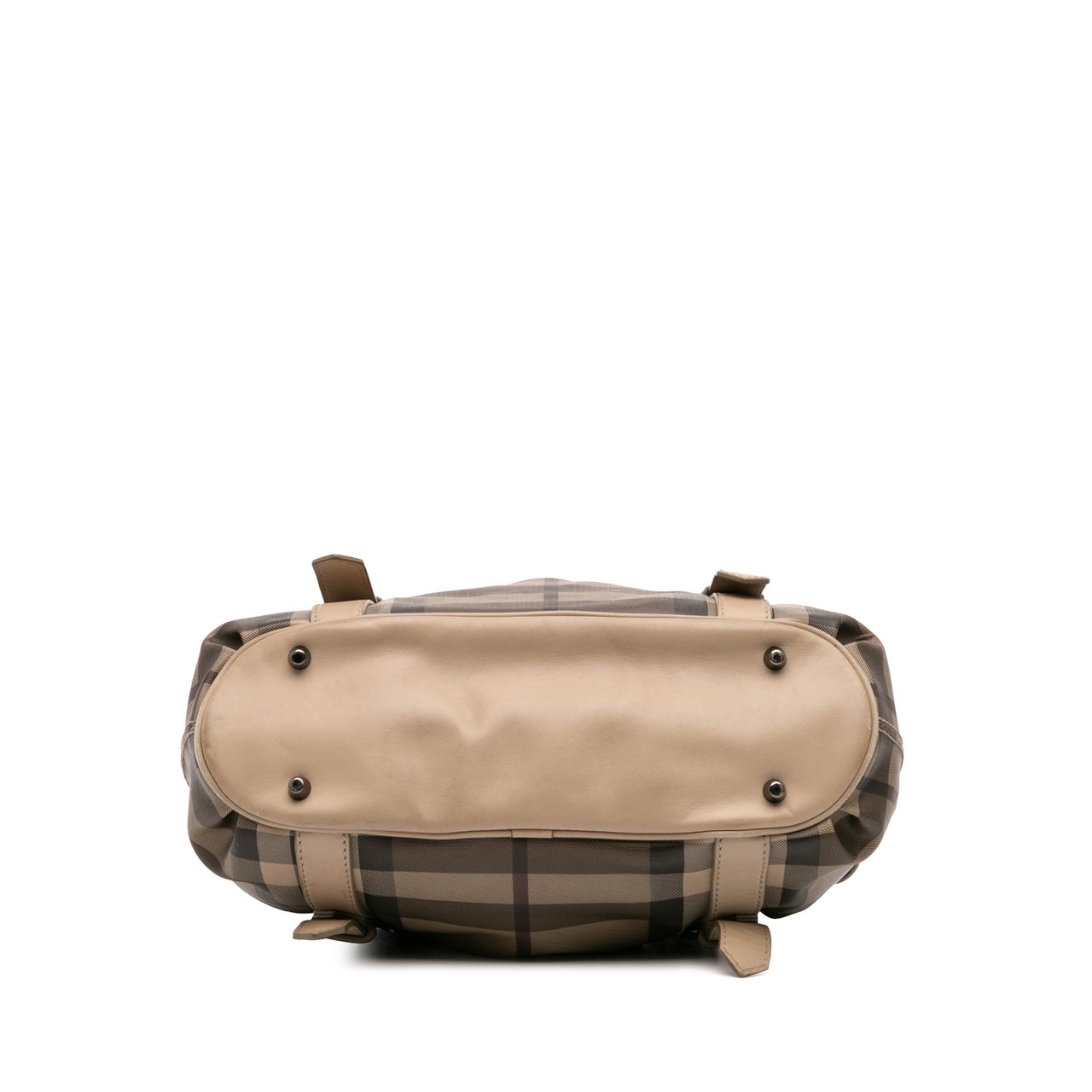 Burberry Smoke Check Coated Canvas Northfield Satchel Bruin