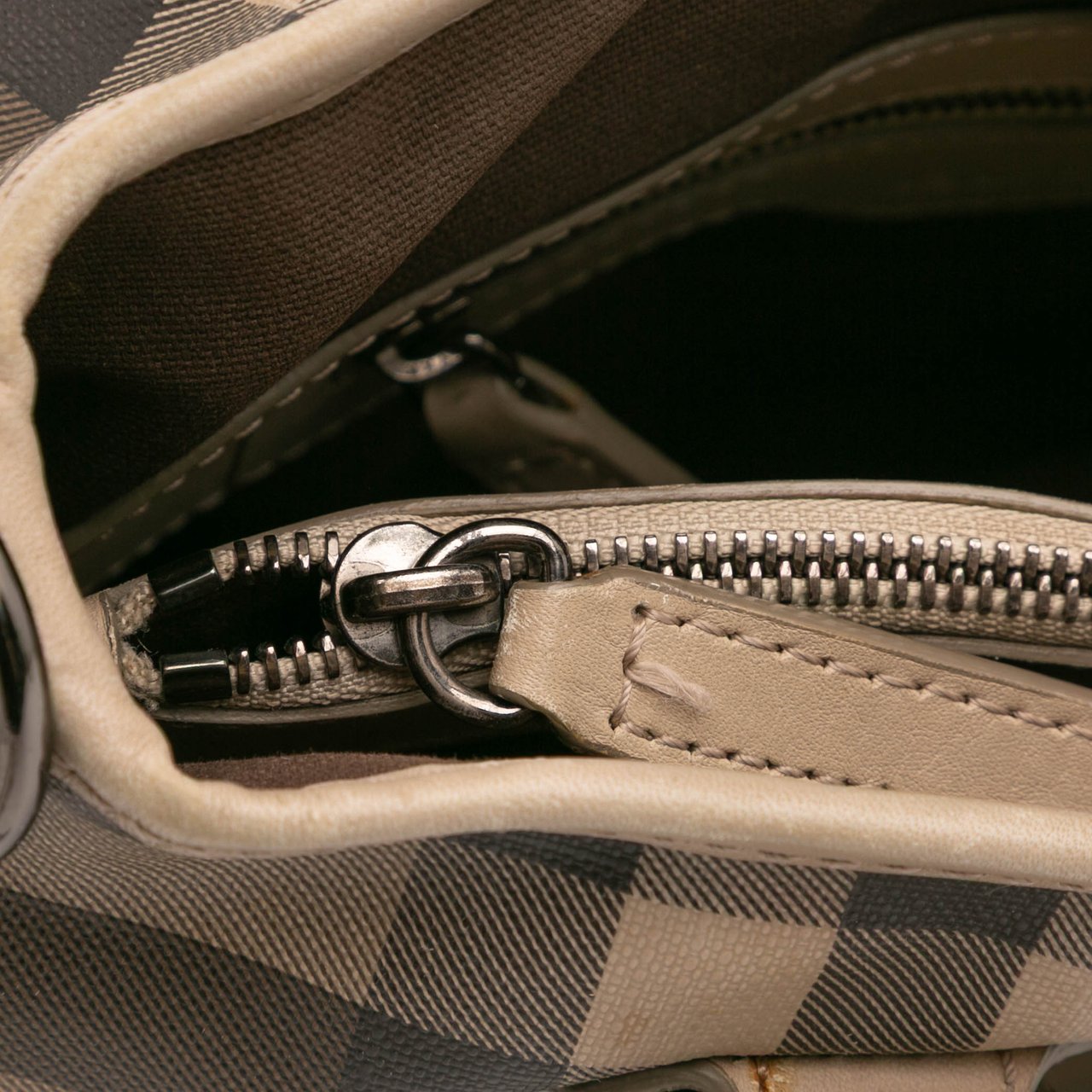 Burberry Smoke Check Coated Canvas Northfield Satchel Bruin
