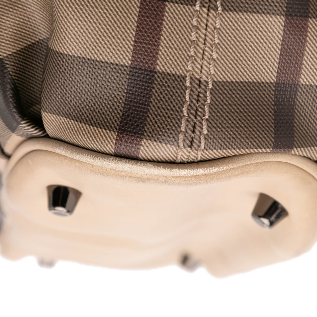 Burberry Smoke Check Coated Canvas Northfield Satchel Bruin
