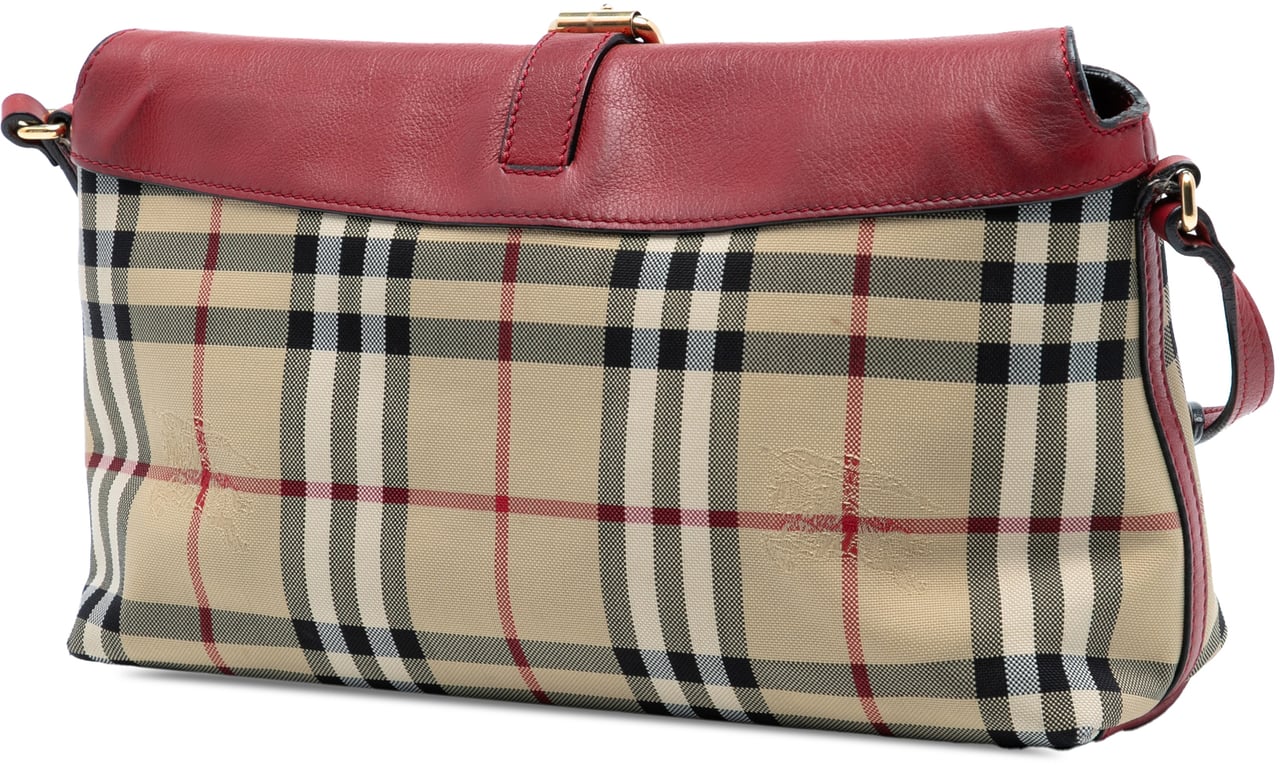 Burberry Haymarket Check Canvas Leah Crossbody Bruin