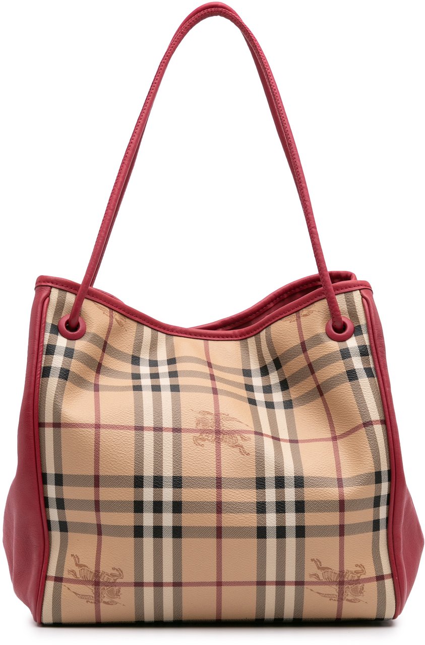 Burberry Small Haymarket Check Coated Canvas Canterbury Tote Bruin